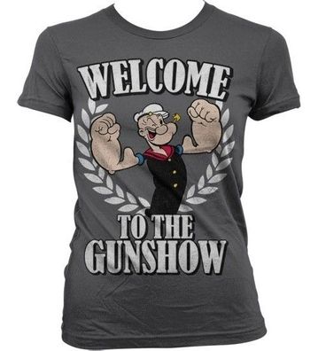 Popeye Welcome To The Gunshow Girly T-Shirt Damen Dark-Grey