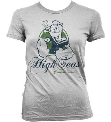 Popeye High Seas Aftershave Tonic Girly T-Shirt Damen White