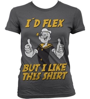 Popeye I'd Flex Girly T-Shirt Damen Dark-Grey