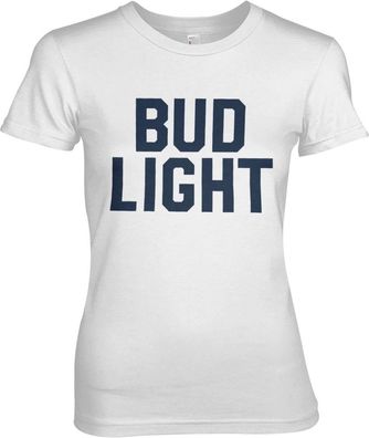 Budweiser Bud Light Varsity Girly Tee Damen T-Shirt White