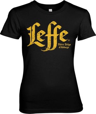 Leffe Washed Wordmark Girly Tee Damen T-Shirt Black