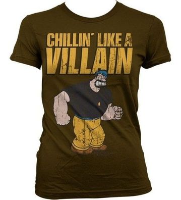 Popeye Chillin'Like A Villain Girly T-Shirt Damen Brown