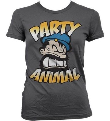 Popeye Brutos Party Animal Girly T-Shirt Damen Dark-Grey