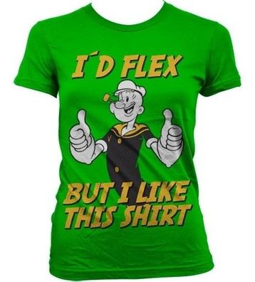 Popeye I'd Flex Girly T-Shirt Damen Green