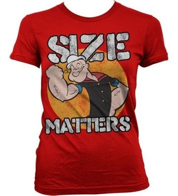 Popeye Size Matters Girly T-Shirt Damen Red