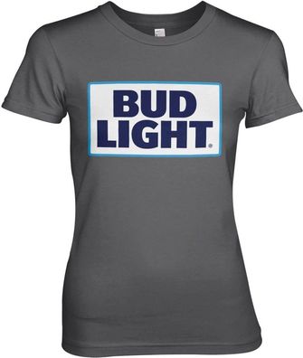 Budweiser Bud Light Logo Girly Tee Damen T-Shirt Dark-Grey