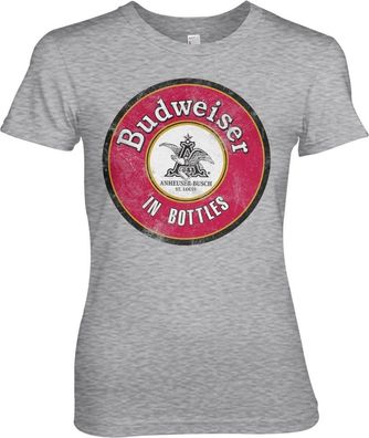 Budweiser In Bottles Girly Tee Damen T-Shirt Heather-Grey