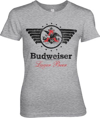 Budweiser Vintage Eagle Girly Tee Damen T-Shirt Heather-Grey