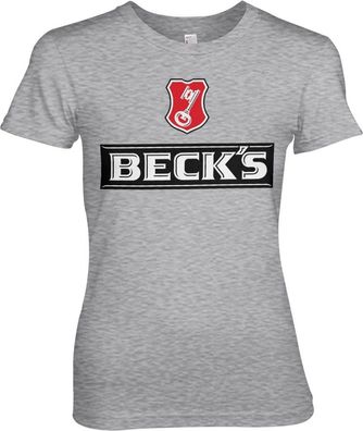 Beck's Beer Girly Tee Damen T-Shirt Heather-Grey