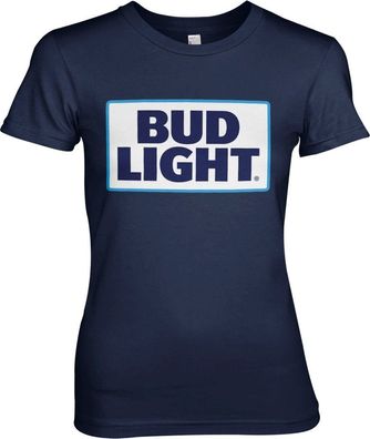 Budweiser Bud Light Logo Girly Tee Damen T-Shirt Navy