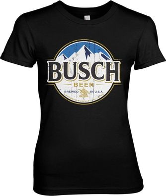 Busch Beer Vintage Label Girly Tee Damen T-Shirt Black