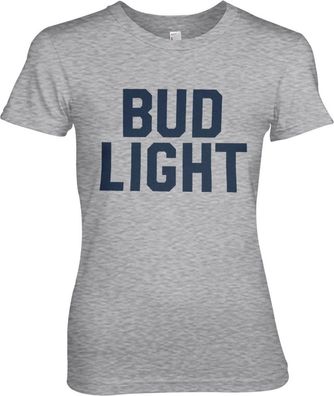 Budweiser Bud Light Varsity Girly Tee Damen T-Shirt Heather-Grey