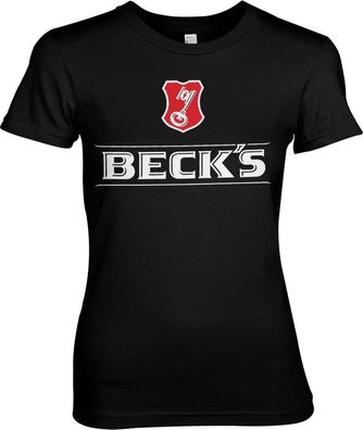 Beck's Logo Girly Tee Damen T-Shirt Black