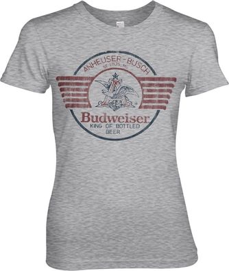 Budweiser Bear & Claw Girly Tee Damen T-Shirt Heather-Grey
