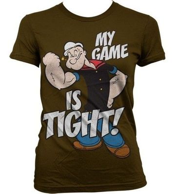 Popeye Game Is Tight Girly T-Shirt Damen Brown