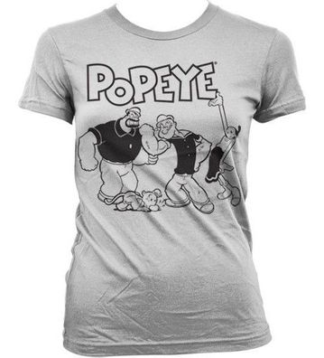 Popeye Group Girly T-Shirt Damen White