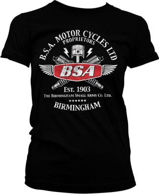 BSA Motor Cycles Sparks Girly Tee Damen T-Shirt Black