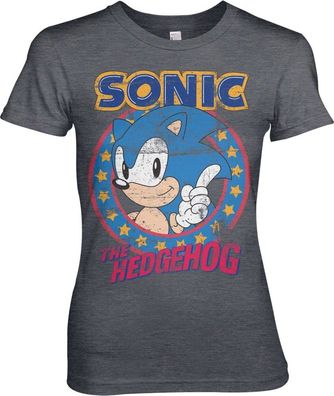 Sonic The Hedgehog Girly Tee Damen T-Shirt Dark-Heather