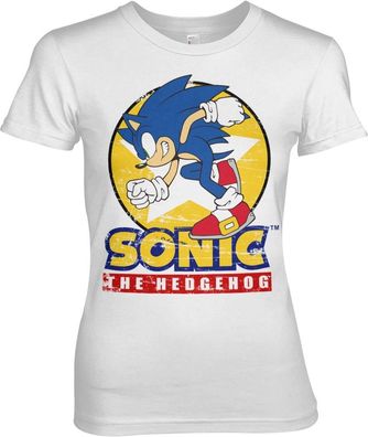 Fast Sonic The Hedgehog Girly Tee Damen T-Shirt White