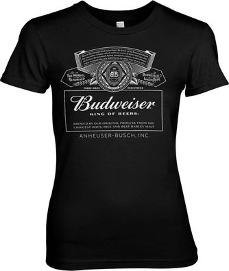 Budweiser White Logo Girly Tee Damen T-Shirt Black