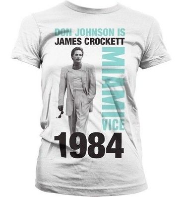 Miami Vice Don Johnson Is Crockett Girly T-Shirt Damen White
