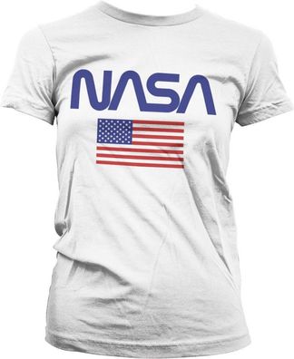 NASA Old Glory Girly Tee Damen T-Shirt White