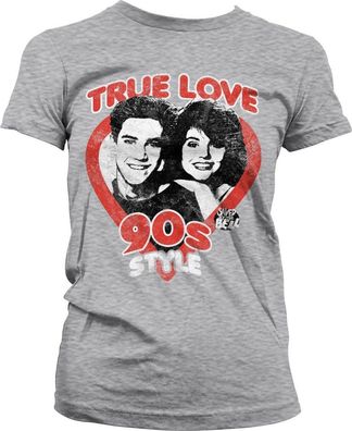 Saved By The Bell True Love 90's Style Girly Tee Damen T-Shirt Heather-Grey