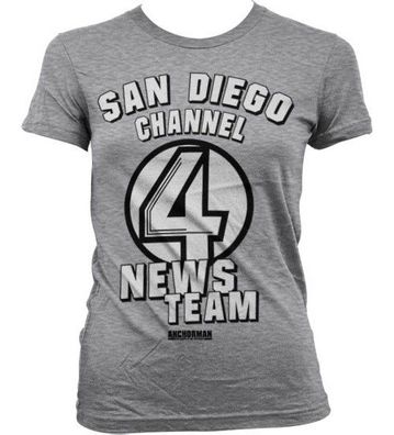 Anchorman San Diego Channel 4 Girly T-Shirt Damen Heather-Grey
