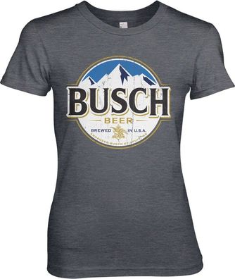 Busch Beer Vintage Label Girly Tee Damen T-Shirt Dark-Heather