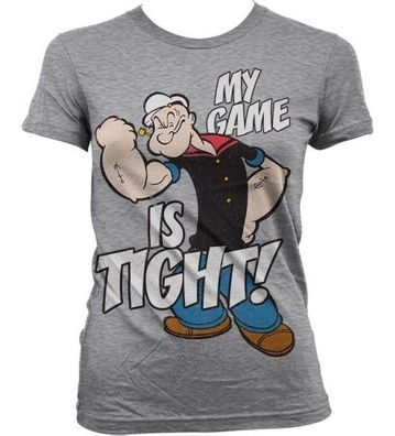 Popeye Game Is Tight Girly T-Shirt Damen Heather-Grey