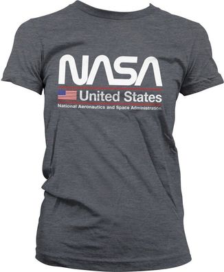 NASA United States Girly Tee Damen T-Shirt Dark-Heather