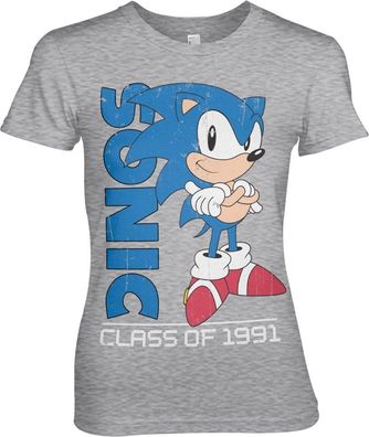 Sonic The Hedgehog Class Of 1991 Girly Tee Damen T-Shirt Heather-Grey