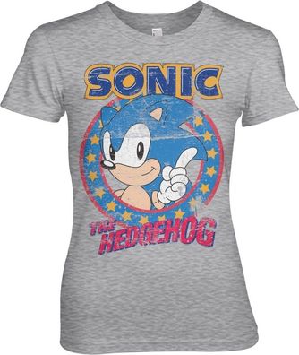 Sonic The Hedgehog Girly Tee Damen T-Shirt Heather-Grey