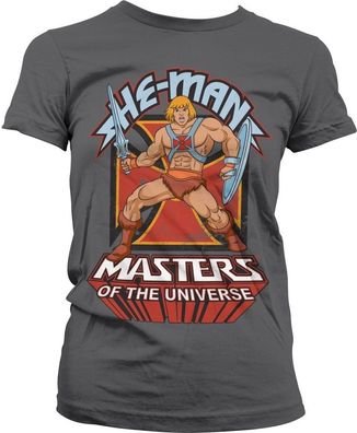 Masters Of The Universe He-Man Girly Tee Damen T-Shirt Dark-Grey