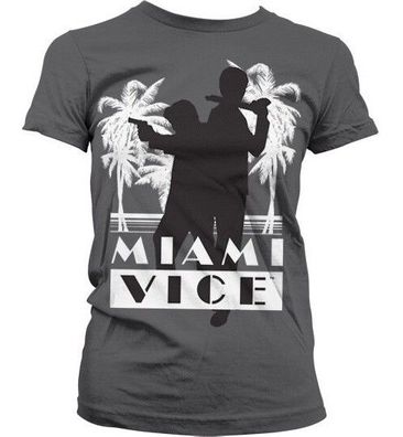 Miami Vice Silhuettes Girly T-Shirt Damen Dark-Grey
