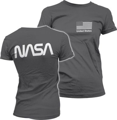 NASA Black Flag Girly Tee Damen T-Shirt Dark-Grey