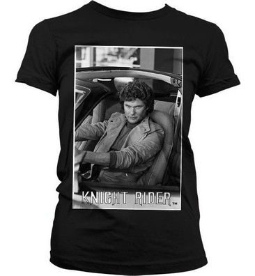 Hasselhoff In Knight Rider Girly Tee Damen T-Shirt Black