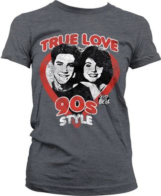 Saved By The Bell True Love 90's Style Girly Tee Damen T-Shirt Dark-Heather