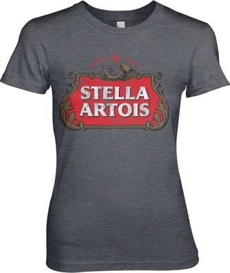 Stella Artois Washed Logo Girly Tee Damen T-Shirt Dark-Heather