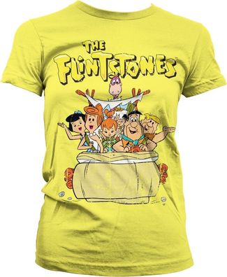 The Flintstones Girly Tee Damen T-Shirt Yellow