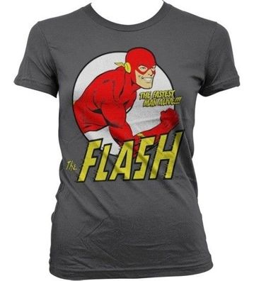 The Flash Fastest Man Alive Girly T-Shirt Damen Dark-Grey