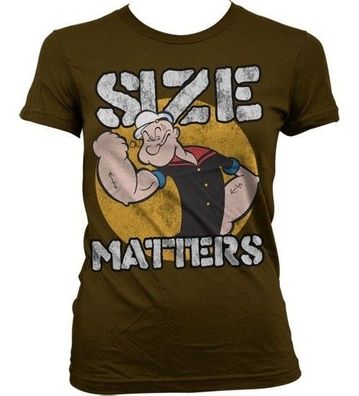Popeye Size Matters Girly T-Shirt Damen Brown