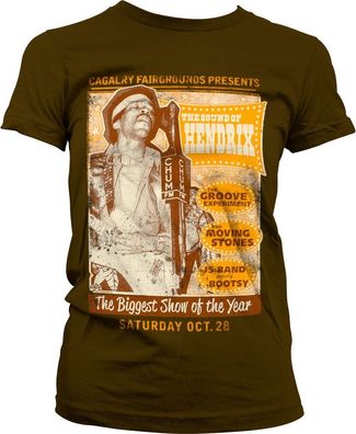 Jimi Hendrix The Sound Of Hendrix Poster Girly Tee Damen T-Shirt Brown