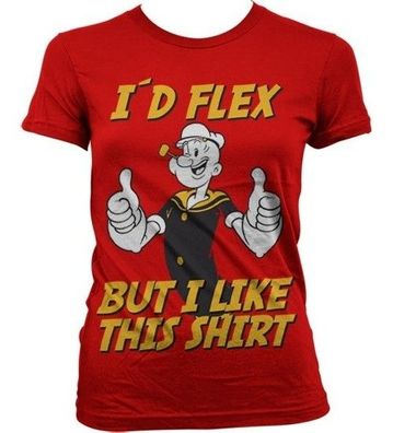 Popeye I'd Flex Girly T-Shirt Damen Red