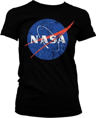 NASA Washed Insignia Girly Tee Damen T-Shirt Black