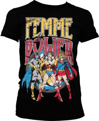 DC Comics Femme Power Girly Tee Damen T-Shirt Black