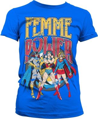DC Comics Femme Power Girly Tee Damen T-Shirt Blue
