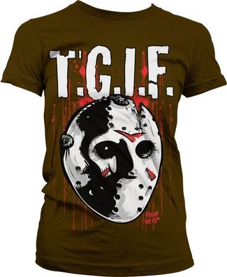 Friday The 13th T.G.I.F. Girly Tee Damen T-Shirt Brown