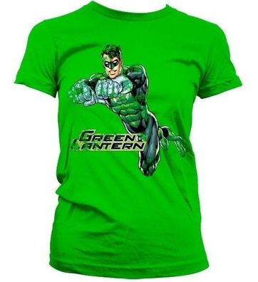 Green Lantern Distressed Girly Tee Damen T-Shirt Black