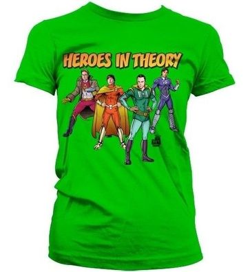 The Big Bang Theory TBBT Heroes In Theory Girly T-Shirt Damen Green